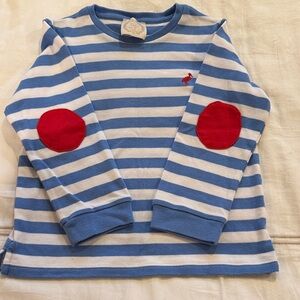 TBBC SCOTT STADIUM SHIRT - BARBADOS BLUE STRIPE WITH RICHMOND RED PATCHES